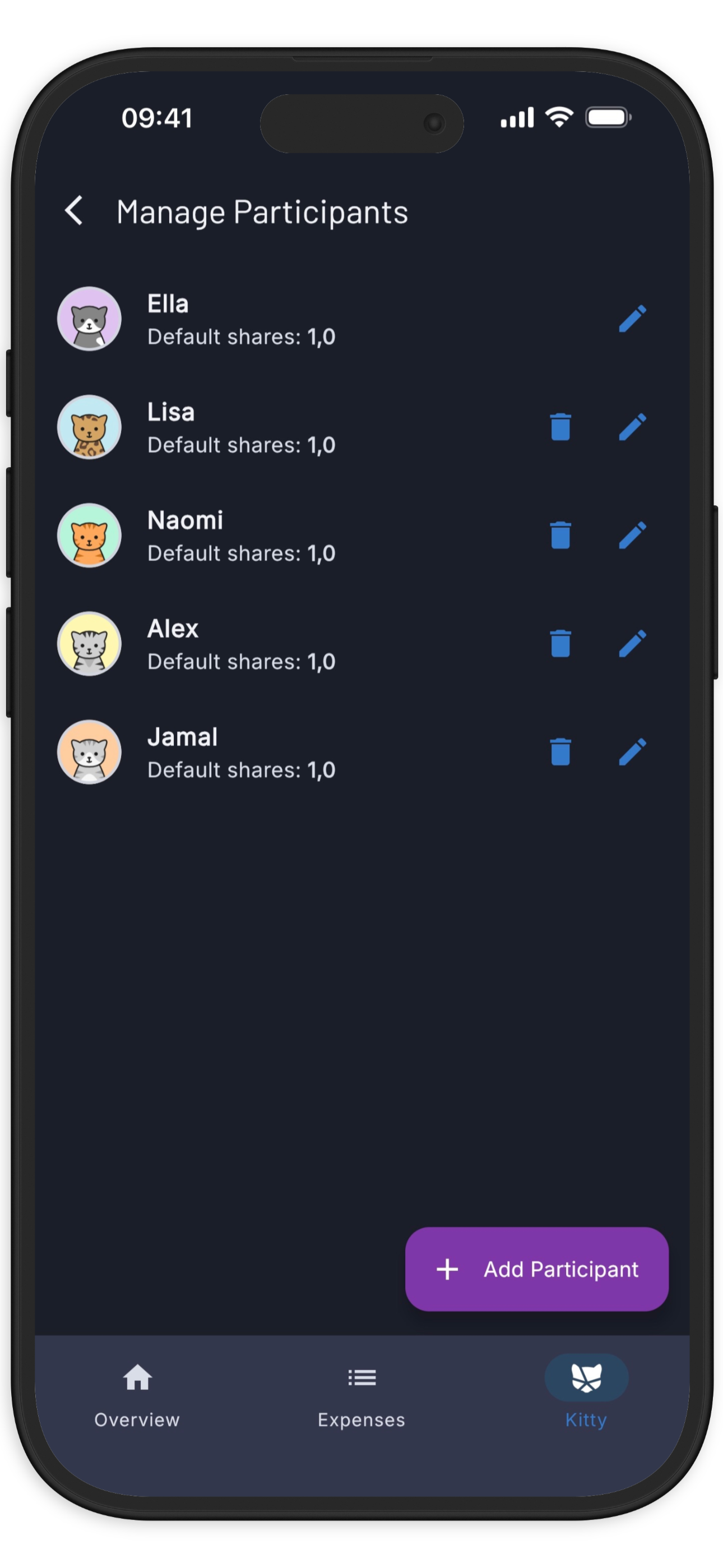 Manage Participants - after (dark)